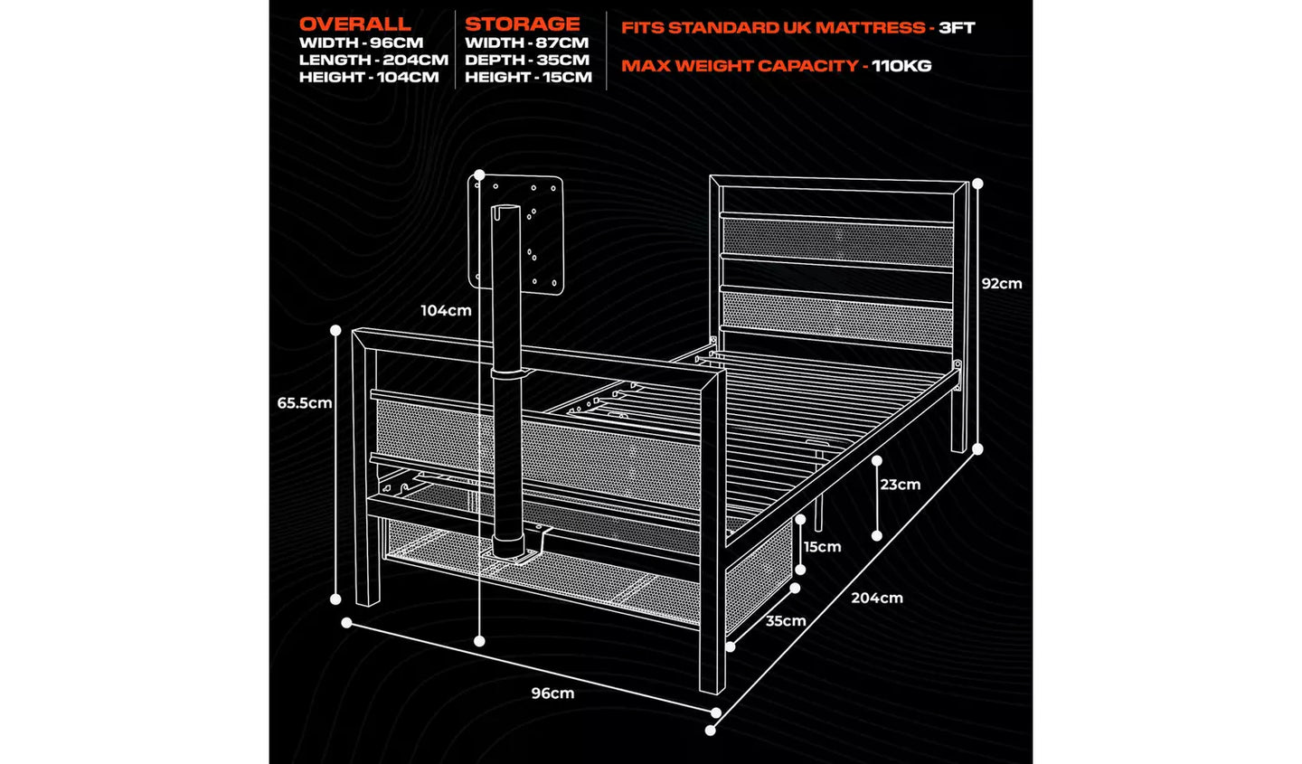 X Rocker BaseCamp TV and Gaming Bed - Black